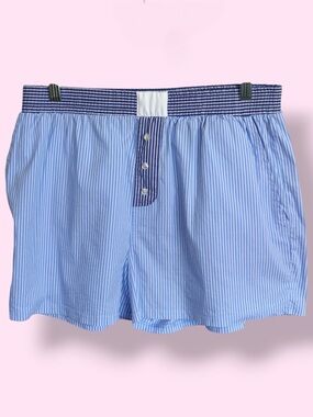 Pink Rose Striped Lounge Shorts Women’s Size Large Boxer Style
